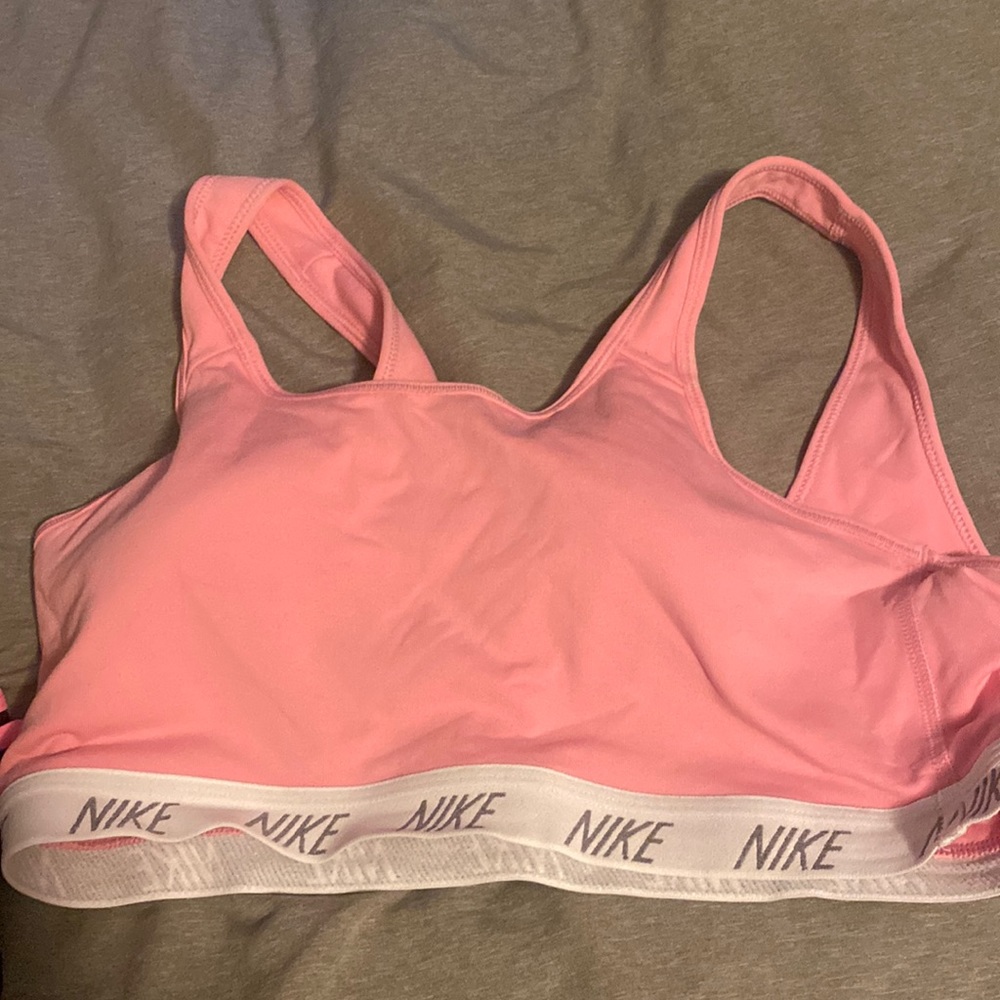 Pink Nike sports bra